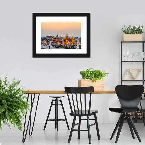 Grand Palace Bangkok Canvas Wall Art-3 Horizontal-Gallery Wrap-25" x 16"-Tiaracle