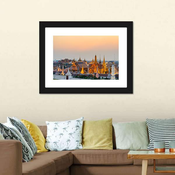 Grand Palace Bangkok Canvas Wall Art-3 Horizontal-Gallery Wrap-25" x 16"-Tiaracle
