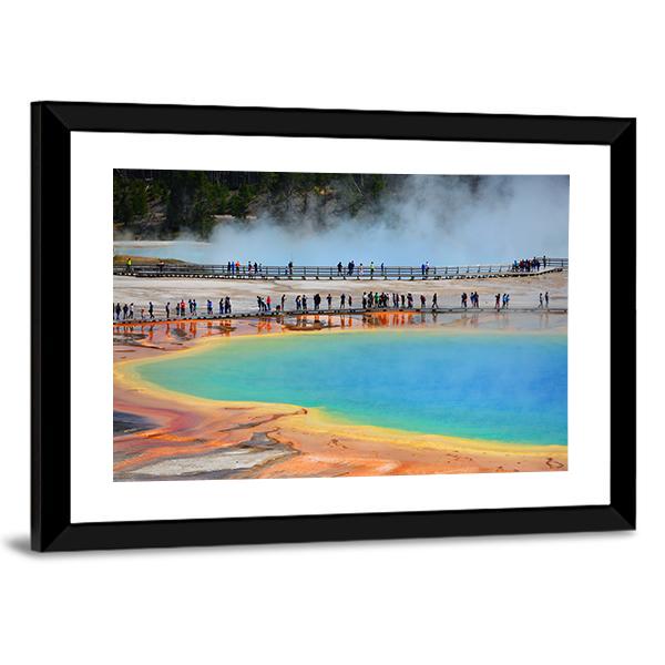Grand Prismatic Spring Wyoming Panoramic Canvas Wall Art-1 Piece-36" x 12"-Tiaracle