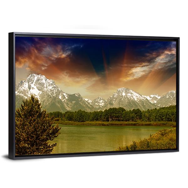 Grand Teton National Park Canvas Wall Art-5 Horizontal-Gallery Wrap-22" x 12"-Tiaracle