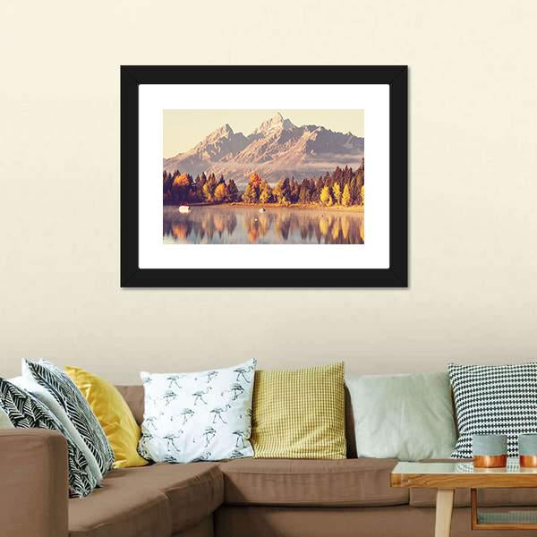 Grand Teton National Park In Autumn Canvas Wall Art-5 Horizontal-Gallery Wrap-22" x 12"-Tiaracle