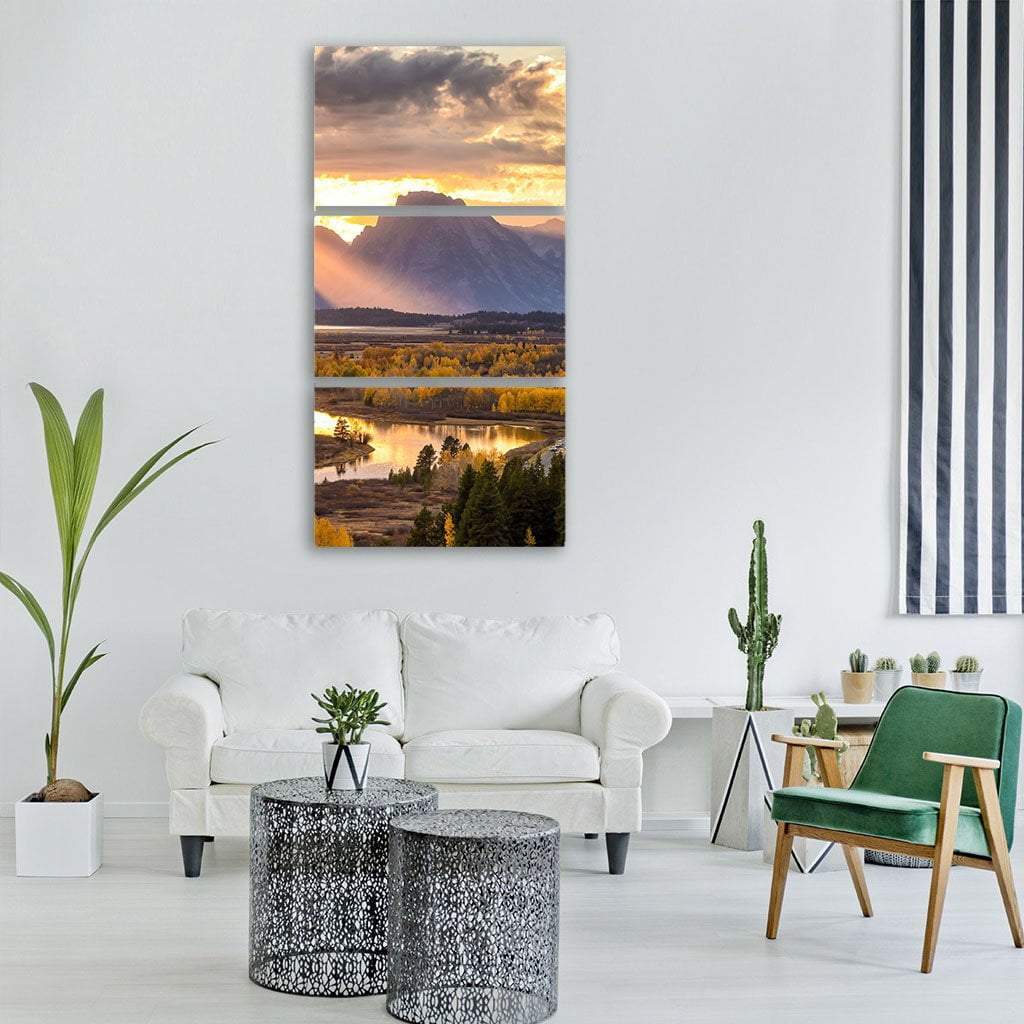 Grand Teton National Park Wyoming Vertical Canvas Wall Art-3 Vertical-Gallery Wrap-12" x 25"-Tiaracle
