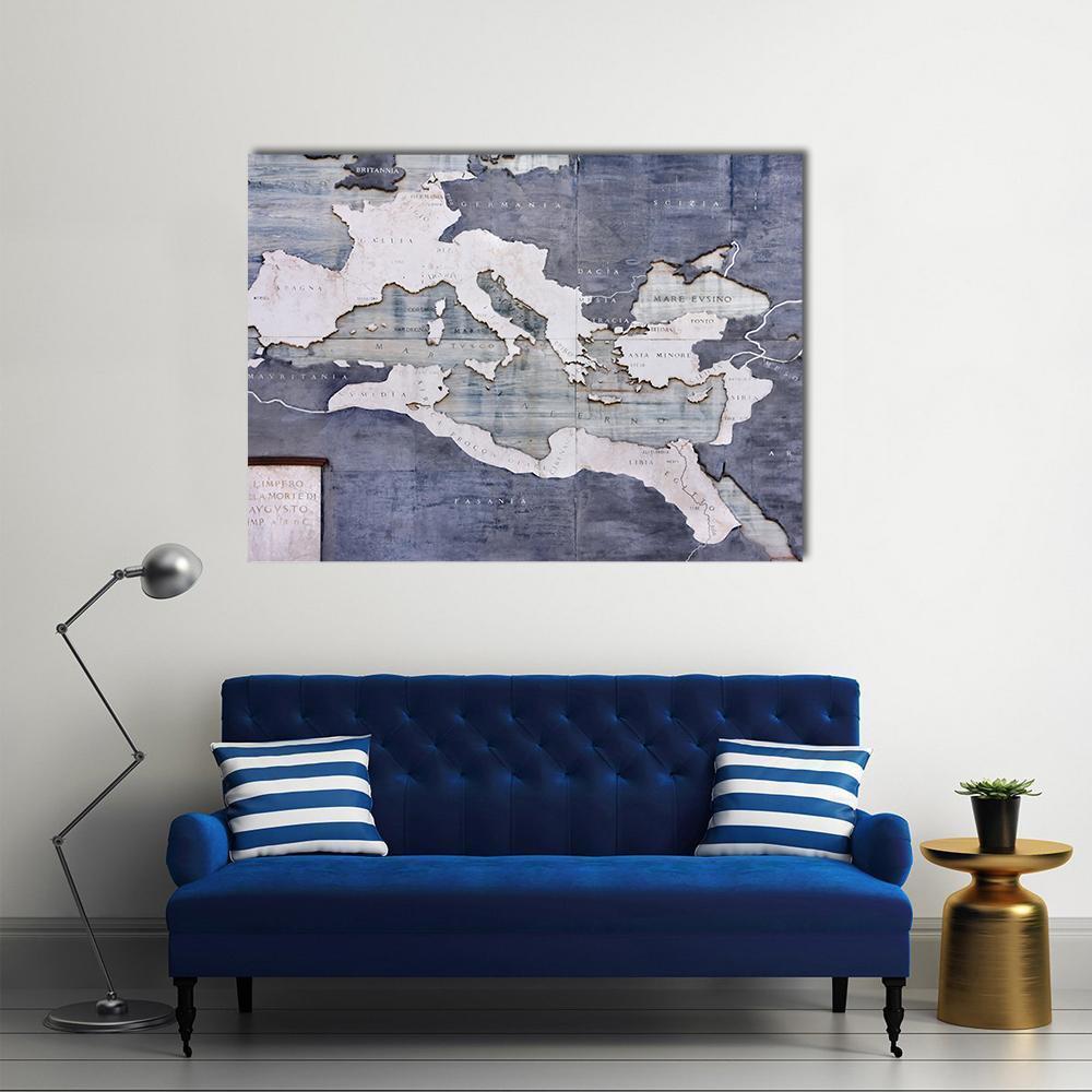 Great Roman Empire On Old Card Canvas Wall Art-4 Horizontal-Gallery Wrap-34" x 24"-Tiaracle