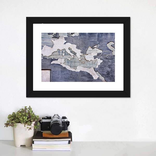 Great Roman Empire On Old Card Canvas Wall Art-1 Piece-Framed Print-20" x 16"-Tiaracle
