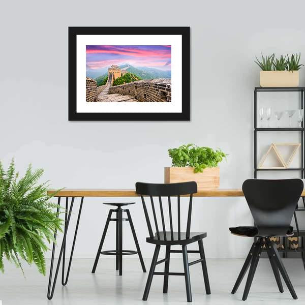 Great Wall Of China Under Clouds Canvas Wall Art-3 Horizontal-Gallery Wrap-25" x 16"-Tiaracle