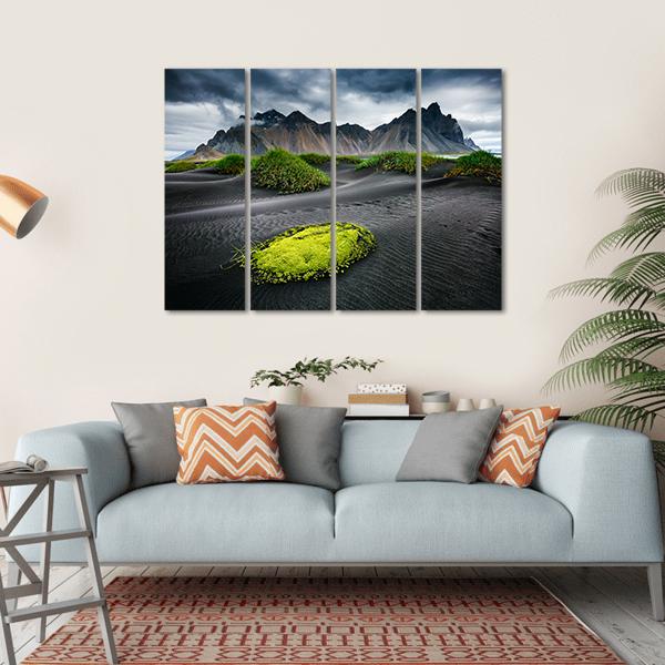 Great Wind Rippled Beach Black Sand Canvas Wall Art-4 Horizontal-Gallery Wrap-34" x 24"-Tiaracle