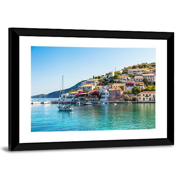Greek Islands Cityscape Canvas Wall Art-3 Horizontal-Gallery Wrap-25" x 16"-Tiaracle