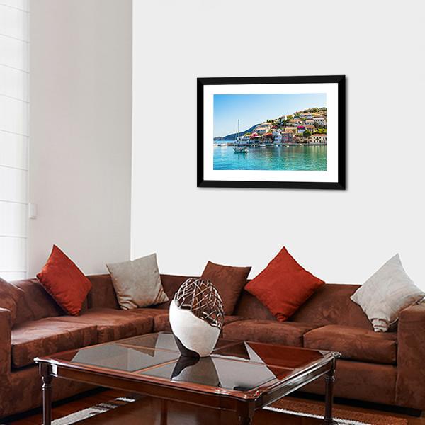 Greek Islands Cityscape Canvas Wall Art-3 Horizontal-Gallery Wrap-25" x 16"-Tiaracle