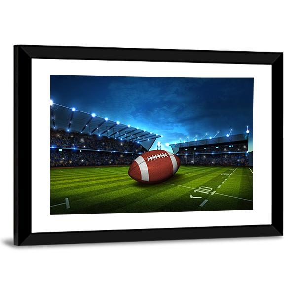 Green Football Stadium Vertical Canvas Wall Art-3 Vertical-Gallery Wrap-12" x 25"-Tiaracle