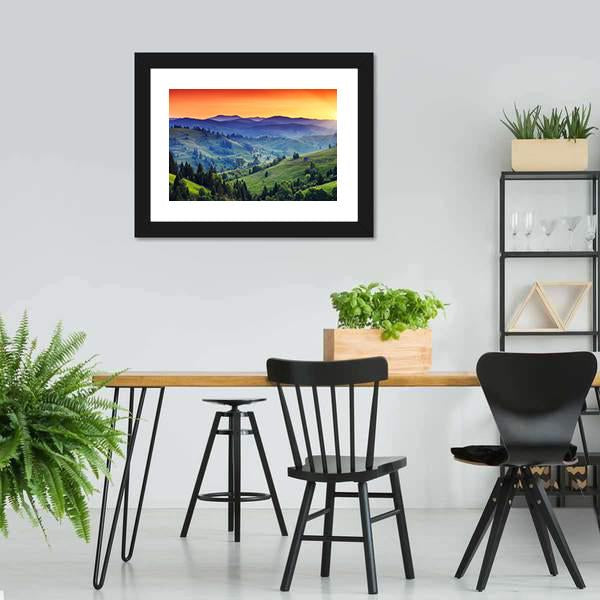 Green Hilly Valley Canvas Wall Art-5 Horizontal-Gallery Wrap-22" x 12"-Tiaracle