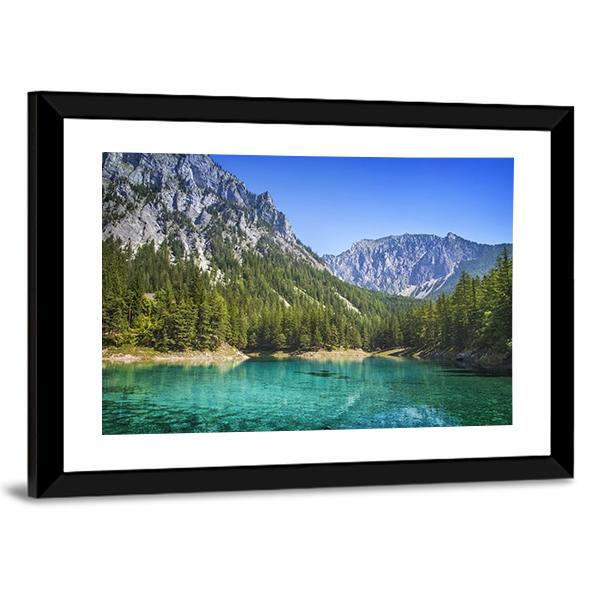 Green Lake In Styria Canvas Wall Art-3 Horizontal-Gallery Wrap-25" x 16"-Tiaracle