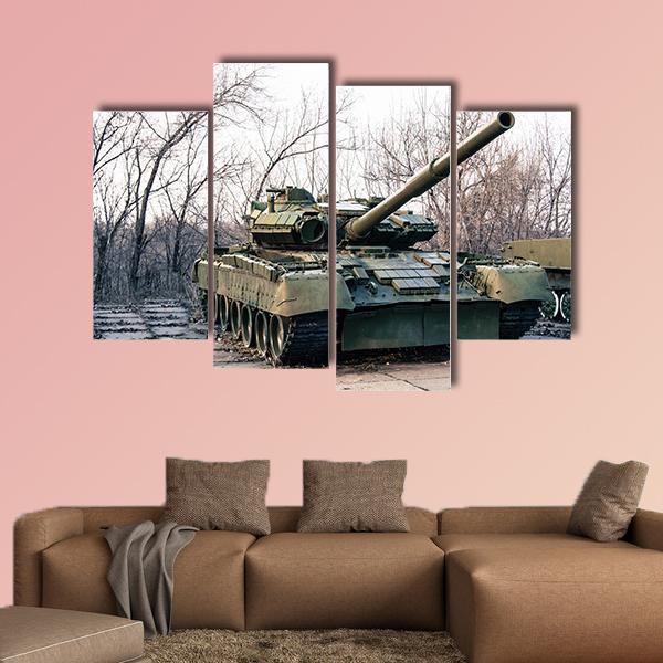 Green Military Tank Canvas Wall Art-4 Pop-Gallery Wrap-50" x 32"-Tiaracle
