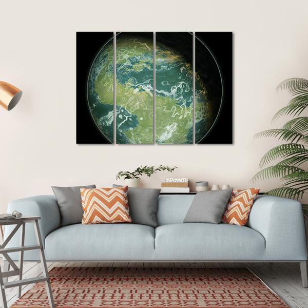 Green Planet Canvas Wall Art-4 Horizontal-Gallery Wrap-34" x 24"-Tiaracle