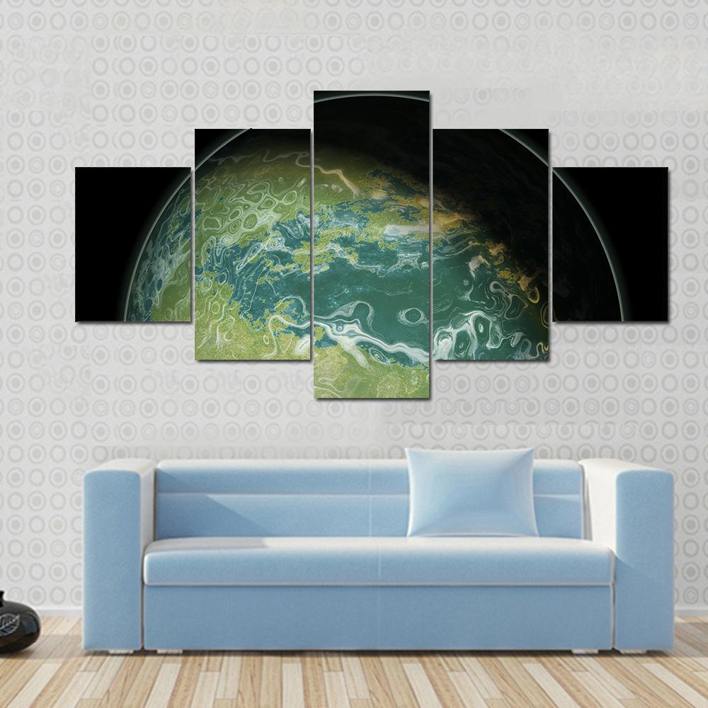 Green Planet Canvas Wall Art-5 Star-Gallery Wrap-62" x 32"-Tiaracle