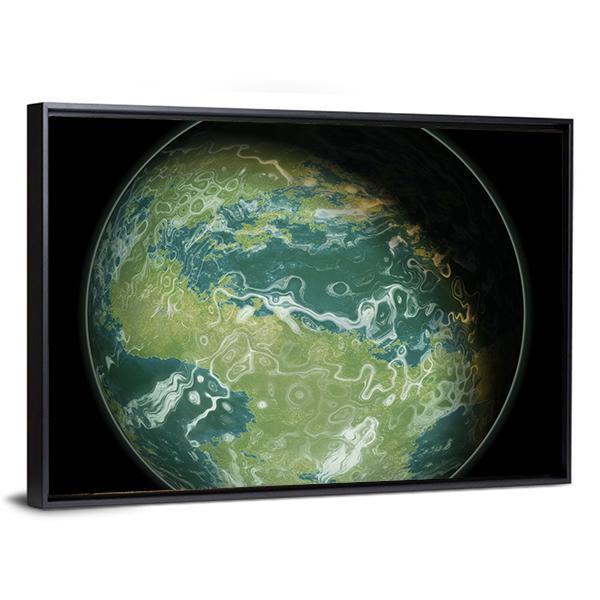 Green Planet Canvas Wall Art-3 Horizontal-Gallery Wrap-25" x 16"-Tiaracle