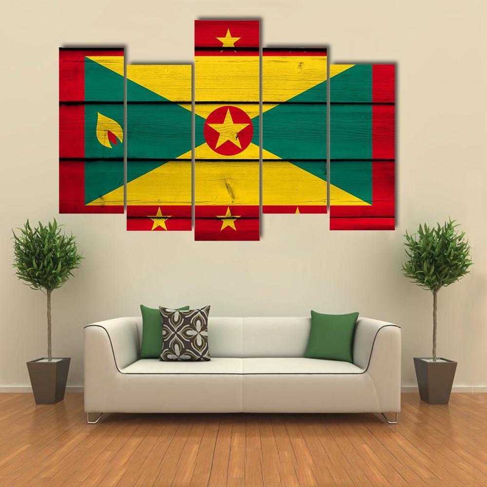 Grenada Flag Canvas Wall Art-5 Pop-Gallery Wrap-47" x 32"-Tiaracle
