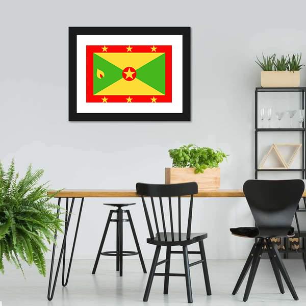 Grenada Flag Vertical Canvas Wall Art-3 Vertical-Gallery Wrap-12" x 25"-Tiaracle