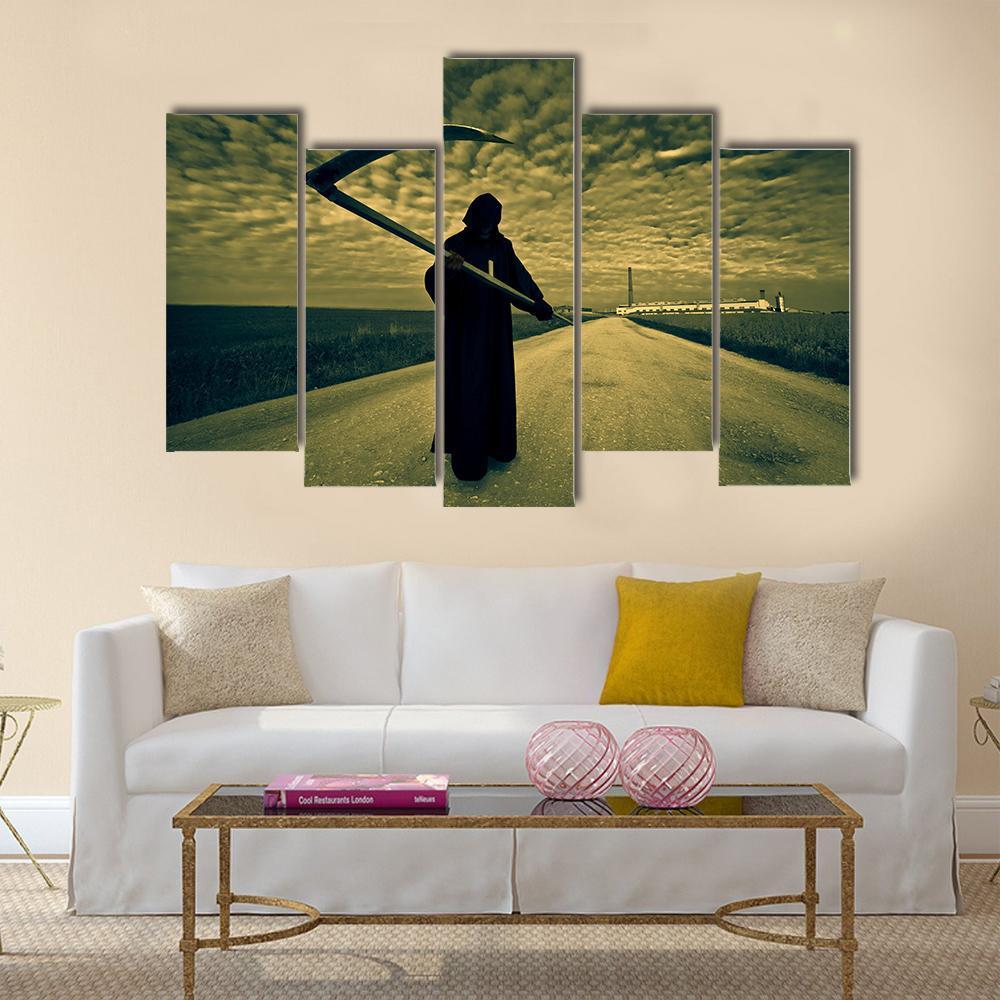 Grim Reaper Canvas Wall Art-5 Pop-Gallery Wrap-47" x 32"-Tiaracle
