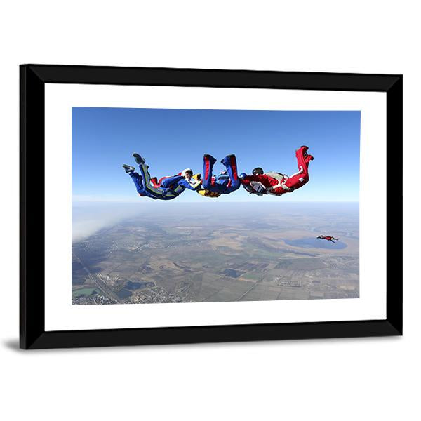 Group Of Paratroopers Canvas Wall Art-3 Horizontal-Gallery Wrap-25" x 16"-Tiaracle