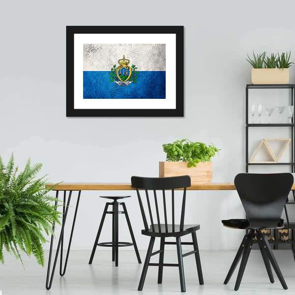 Grunge San Marino Flag Canvas Wall Art-5 Horizontal-Gallery Wrap-22" x 12"-Tiaracle