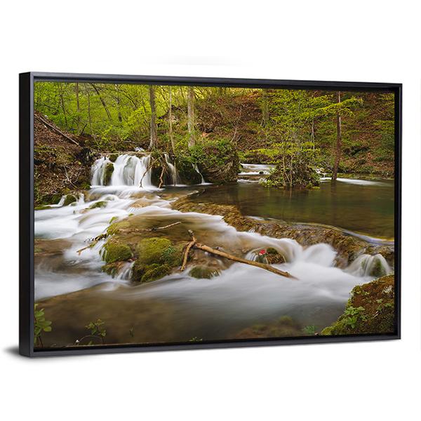 Grza River In Serbia Canvas Wall Art-3 Horizontal-Gallery Wrap-25" x 16"-Tiaracle
