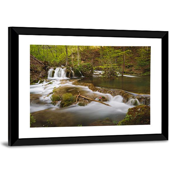 Grza River In Serbia Canvas Wall Art-3 Horizontal-Gallery Wrap-25" x 16"-Tiaracle