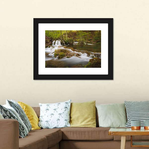 Grza River In Serbia Canvas Wall Art-3 Horizontal-Gallery Wrap-25" x 16"-Tiaracle