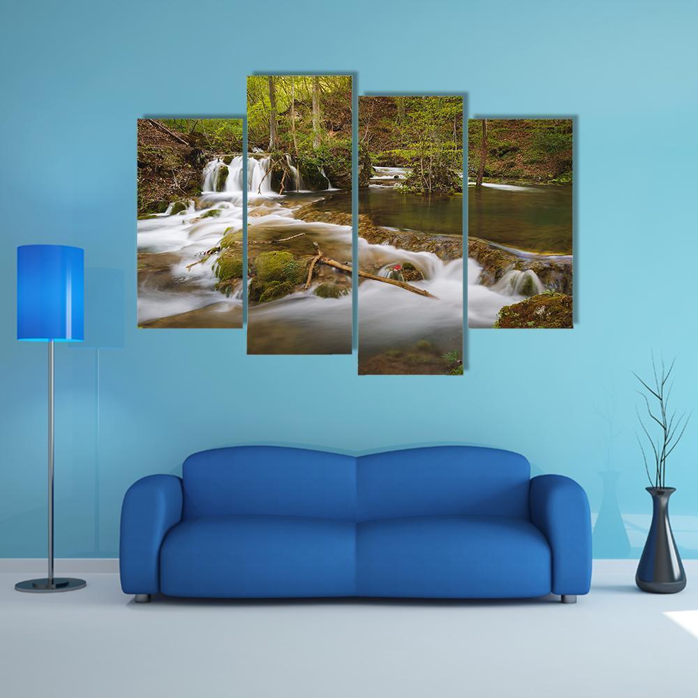 Grza River In Serbia Canvas Wall Art-4 Pop-Gallery Wrap-50" x 32"-Tiaracle