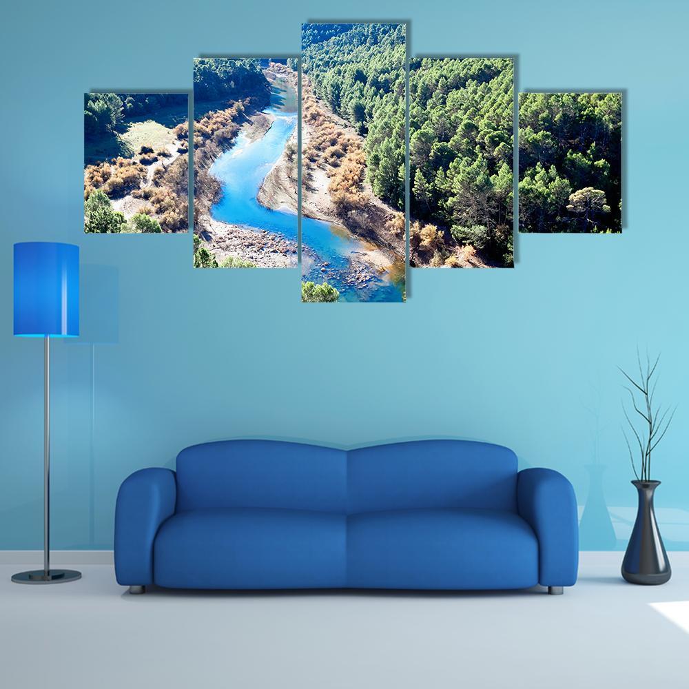 Guadalquivir River Spain Canvas Wall Art-5 Star-Gallery Wrap-62" x 32"-Tiaracle