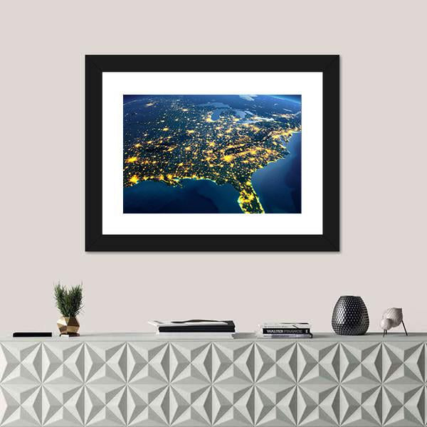 Gulf Of Mexico From Space Canvas Wall Art-1 Piece-Framed Print-20" x 16"-Tiaracle