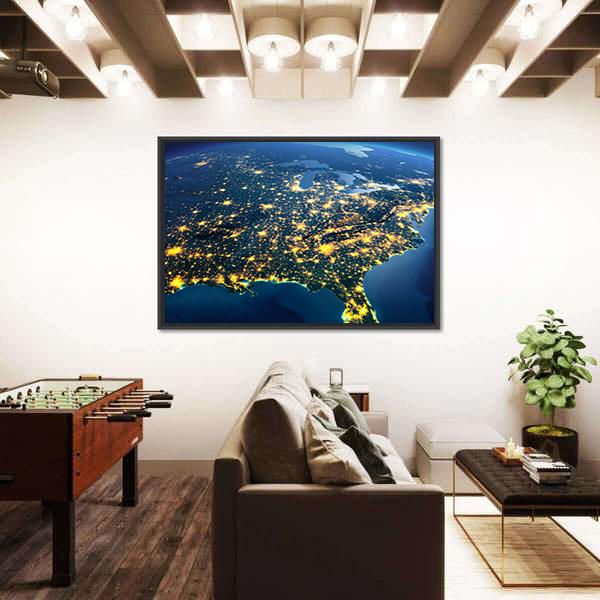 Gulf Of Mexico From Space Canvas Wall Art-3 Horizontal-Gallery Wrap-25" x 16"-Tiaracle