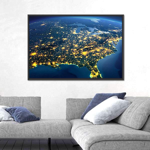 Gulf Of Mexico From Space Canvas Wall Art-3 Horizontal-Gallery Wrap-25" x 16"-Tiaracle