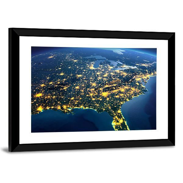 Gulf Of Mexico From Space Canvas Wall Art-3 Horizontal-Gallery Wrap-25" x 16"-Tiaracle