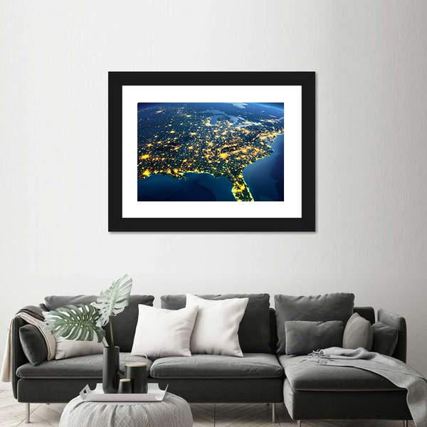 Gulf Of Mexico From Space Canvas Wall Art-3 Horizontal-Gallery Wrap-25" x 16"-Tiaracle