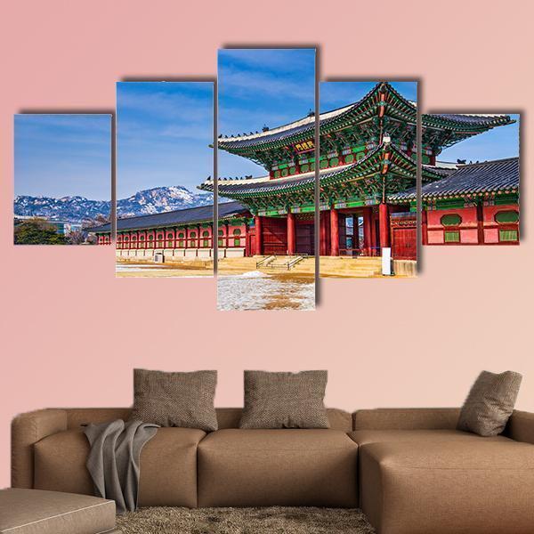 Gyeongbokgung Palace South Korea Canvas Wall Art-5 Star-Gallery Wrap-62" x 32"-Tiaracle