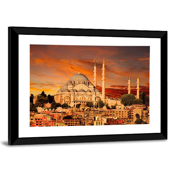 Hagia Sophia At Dusk Canvas Wall Art-5 Horizontal-Gallery Wrap-22" x 12"-Tiaracle