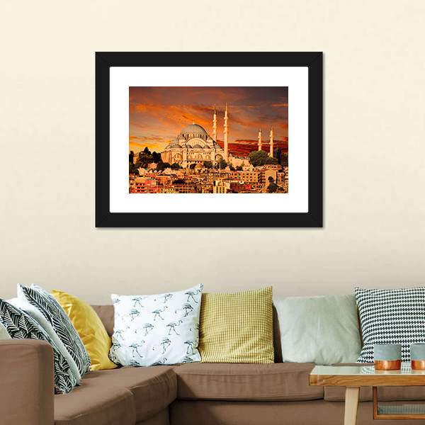 Hagia Sophia At Dusk Canvas Wall Art-5 Horizontal-Gallery Wrap-22" x 12"-Tiaracle