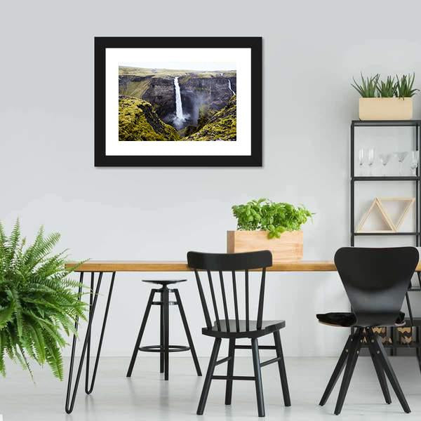 Haifoss Waterfall Canvas Wall Art-3 Horizontal-Gallery Wrap-25" x 16"-Tiaracle