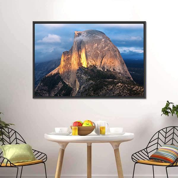 Half Dome Yosemite National Park Canvas Wall Art-3 Horizontal-Gallery Wrap-25" x 16"-Tiaracle