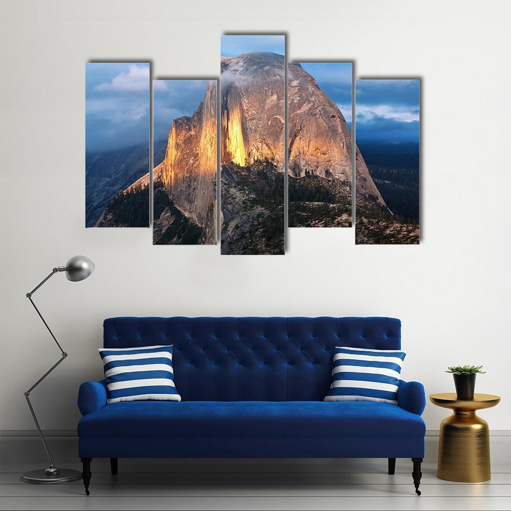 Half Dome Yosemite National Park Canvas Wall Art-5 Pop-Gallery Wrap-47" x 32"-Tiaracle