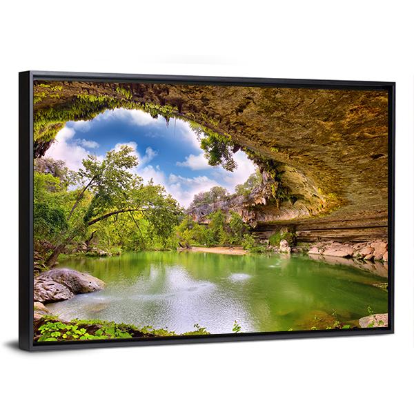 Hamilton Pool Texas Canvas Wall Art-3 Horizontal-Gallery Wrap-25" x 16"-Tiaracle