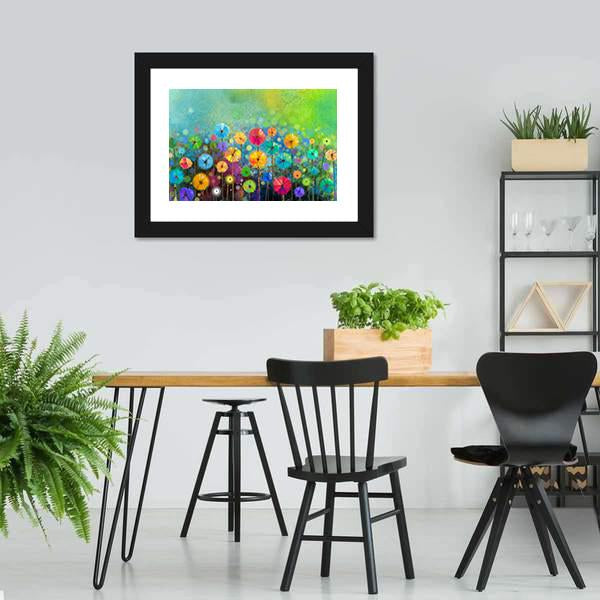 Hand Painted Colorful Flowers Canvas Wall Art-3 Horizontal-Gallery Wrap-25" x 16"-Tiaracle