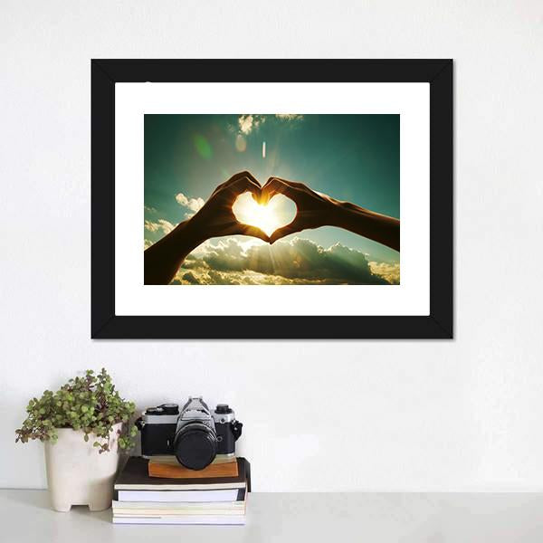 Hands Showing Love Canvas Wall Art-1 Piece-Framed Print-30" x 20"-Tiaracle
