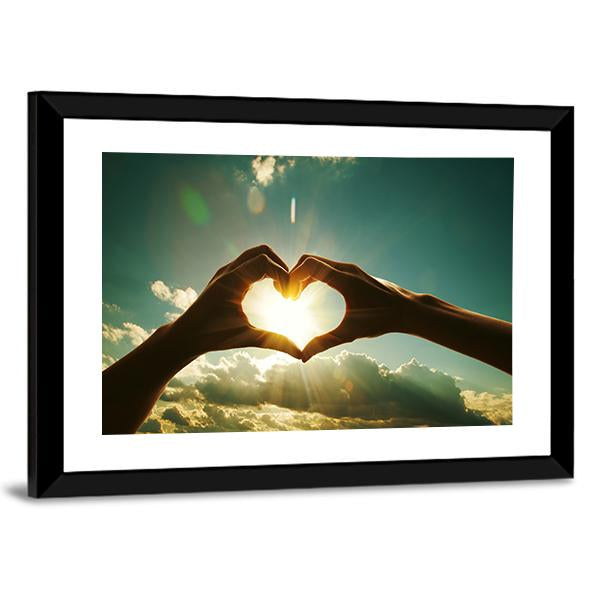 Hands Showing Love Panoramic Canvas Wall Art-1 Piece-36" x 12"-Tiaracle