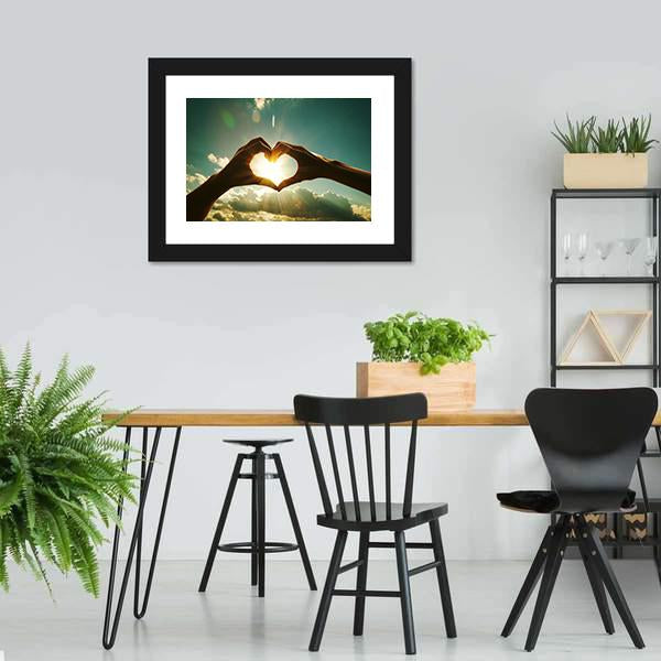 Hands Showing Love Panoramic Canvas Wall Art-1 Piece-36" x 12"-Tiaracle