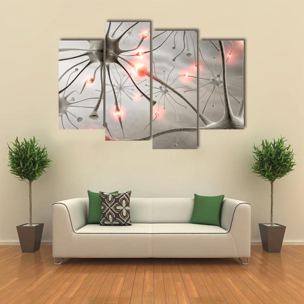 Hardwired Neurons Canvas Wall Art-4 Pop-Gallery Wrap-50" x 32"-Tiaracle