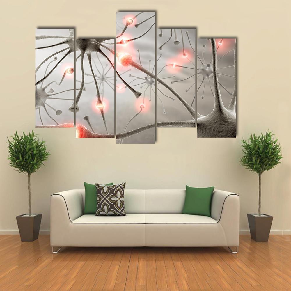 Hardwired Neurons Canvas Wall Art-5 Pop-Gallery Wrap-47" x 32"-Tiaracle
