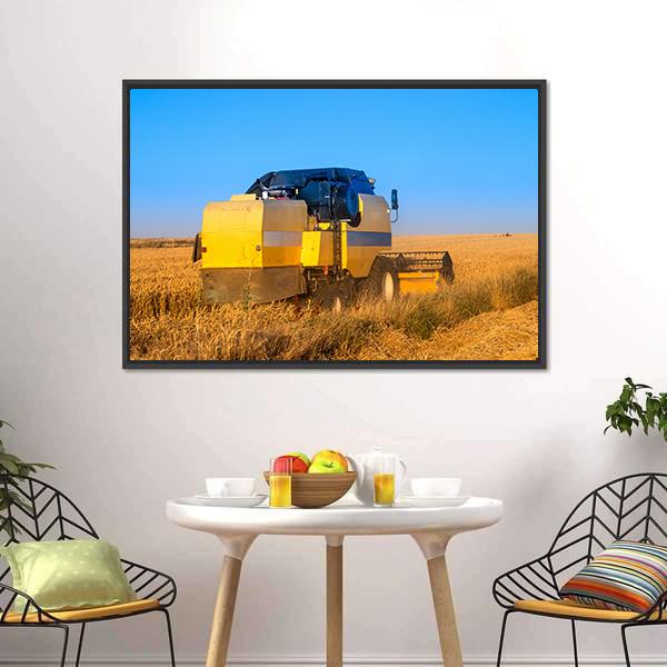 Harvest In Day Time Canvas Wall Art-3 Horizontal-Gallery Wrap-25" x 16"-Tiaracle