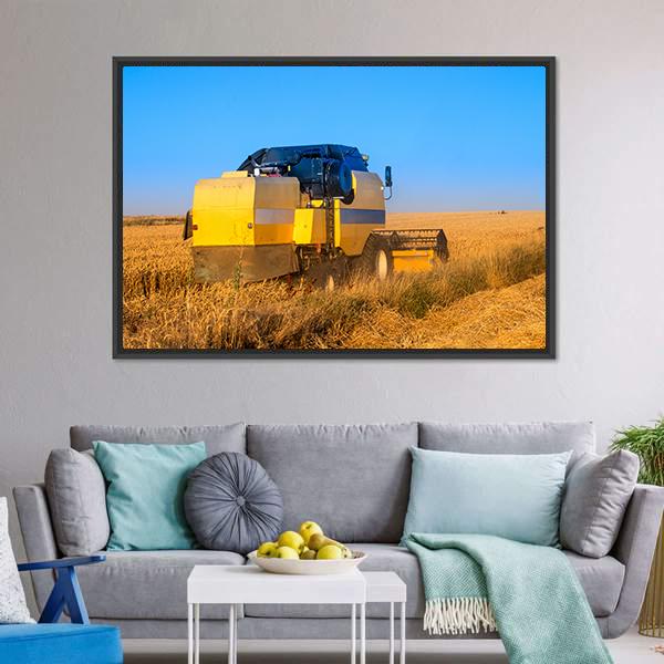Harvest In Day Time Canvas Wall Art-3 Horizontal-Gallery Wrap-25" x 16"-Tiaracle