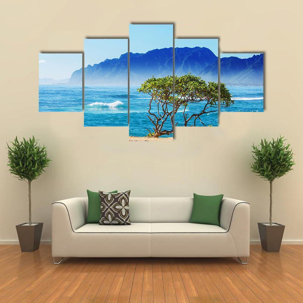 Hawaii Beach Canvas Wall Art-5 Star-Gallery Wrap-62" x 32"-Tiaracle